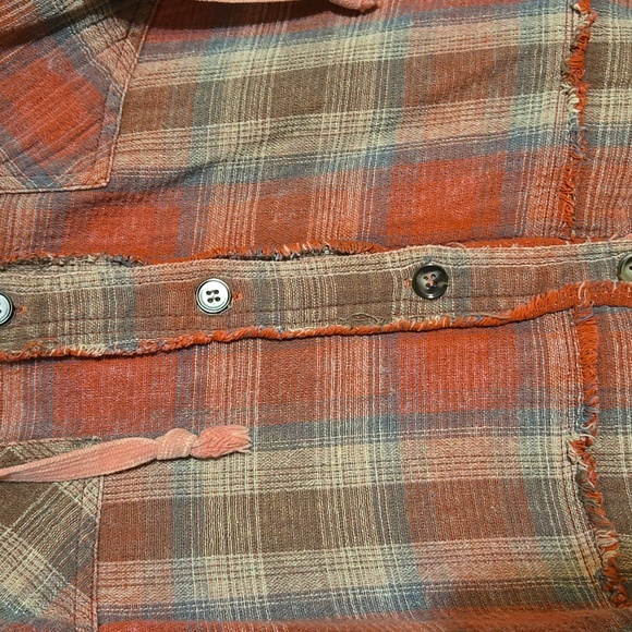 Oli & Hali Red Plaid Hooded Tunic Shirt M - Picture 4 of 4